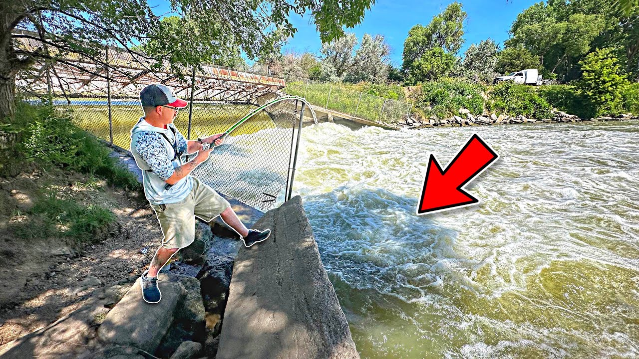 The SPILLWAY BEAST Almost Ripped My Rod In!!! (Surprise MONSTER)