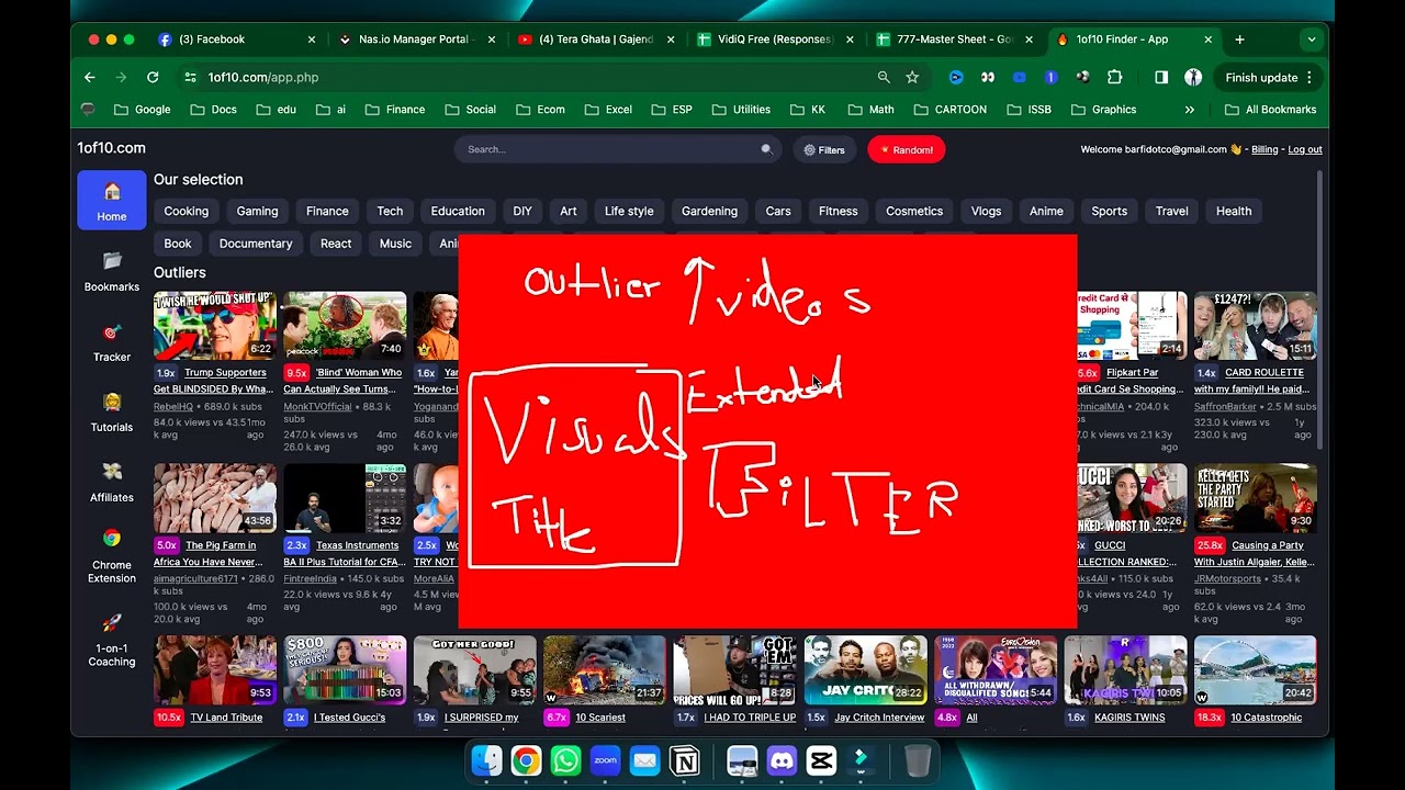 How to use 1of10 Tool for Youtube Research