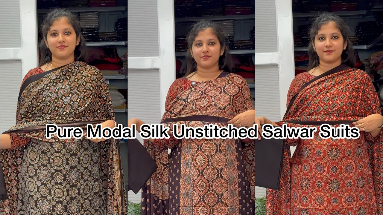 Pure Modal Silk Unstitched Salwar Suits@Eza_fabz 