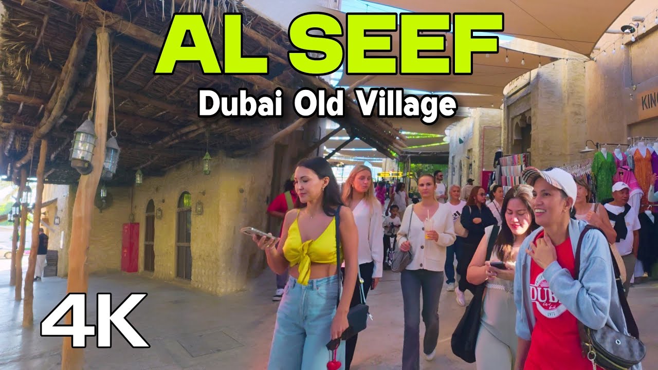 DUBAI [4K/60fps] Old Village Al Seef Walking Tour 🇦🇪 Al Seef Streets Dubai