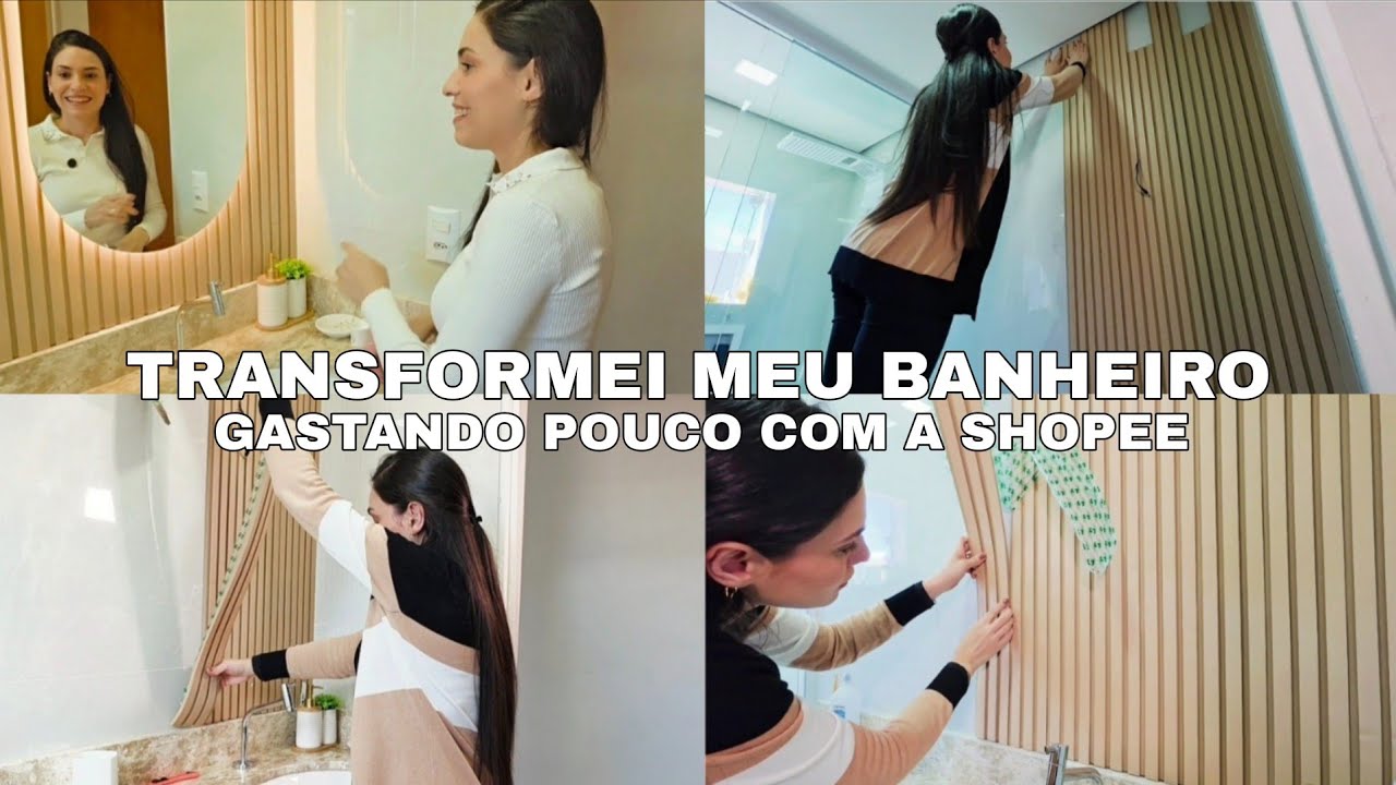 DECOREI MEU BANHEIRO GASTANDO POUCO/ FICOU LINDO😍