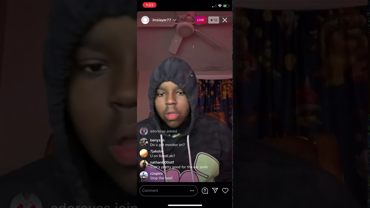 13 year old SoundCloud rapper, Slayer 77 records new song live