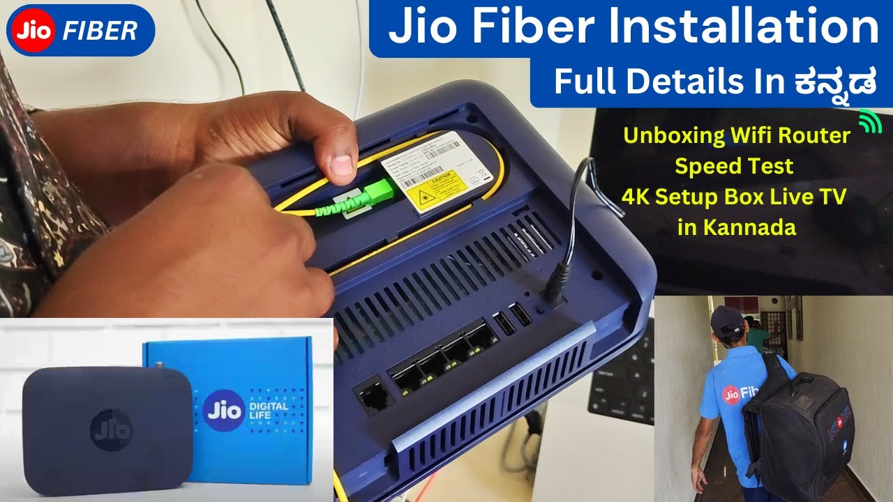 Jio Fiber Installation: Speed Test, WiFi Router & 4K Live TV Set-Top Box | Plans & Review in Kannada