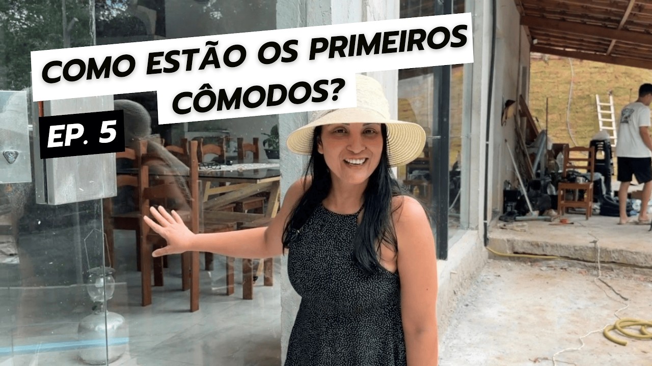 APRESENTANDO NOSSA CASA: Sala, cozinha e banheiros da chácara do zero!