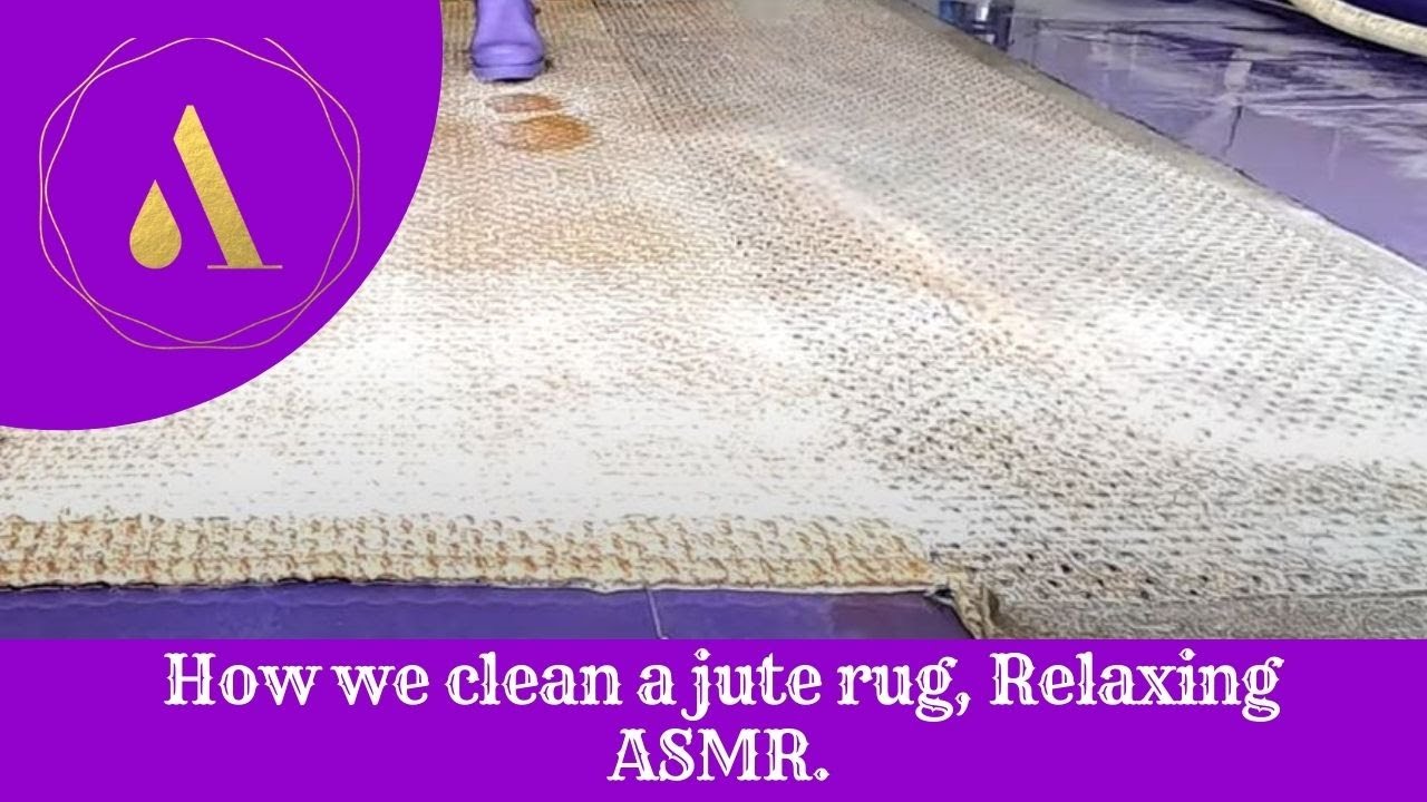 cleaning a jute rug,  Relaxing ASMR.