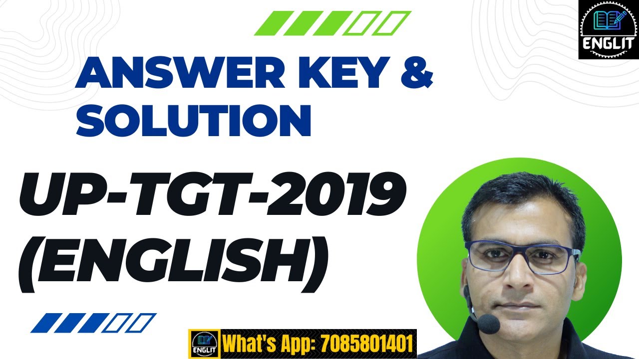Answer Key of #UPTGT English 2019 | Solution | #UPTGTEnglish