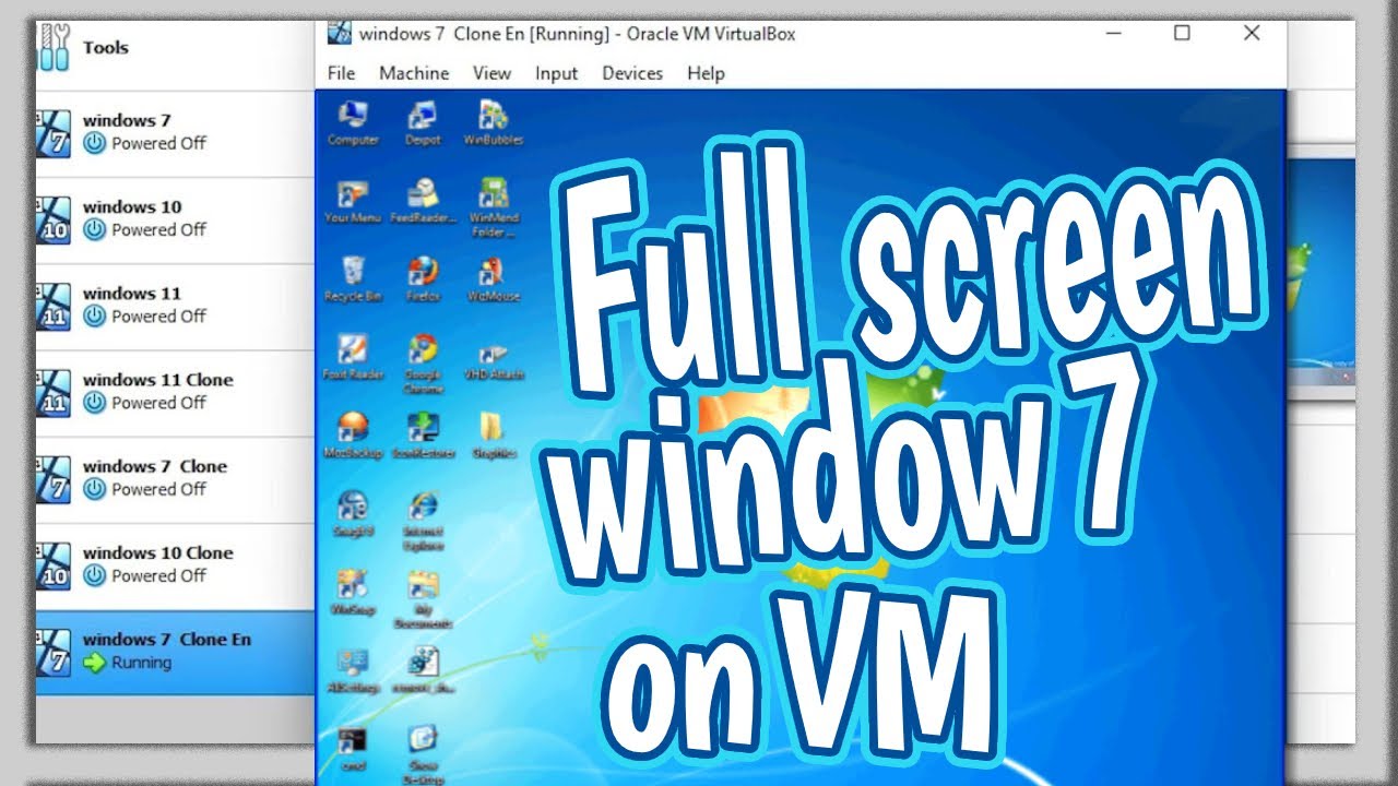 Fix not full screen when install windows 7 on Virtualbox or Other VM