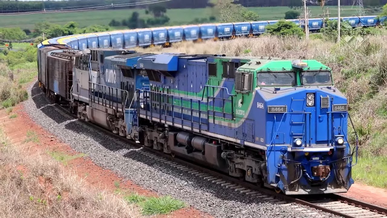 Trem da Rumo com Novos Vagões HTT na Ferrovia Norte-Sul