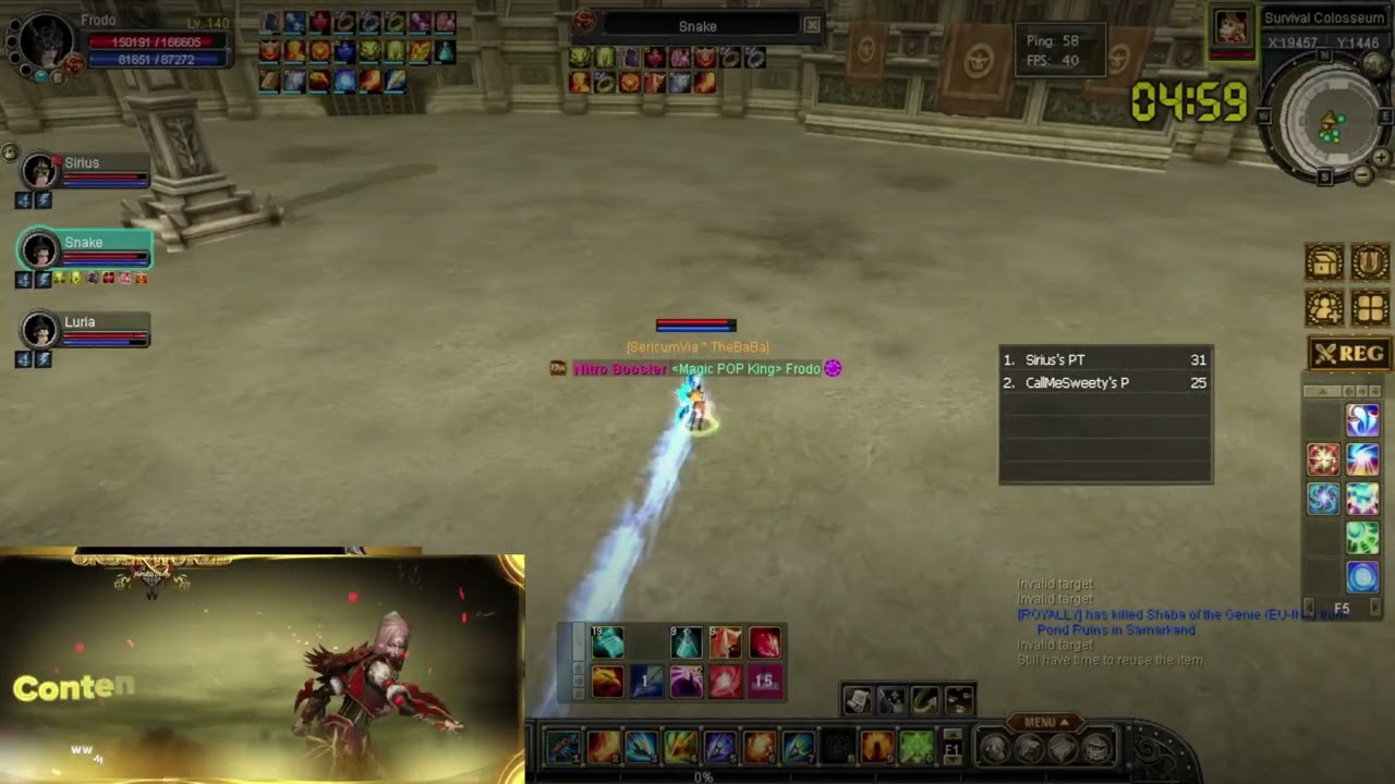 UnderWorld Online 4v4 Survival Arena 140Cap DeathOfArmy Vs SericumVia