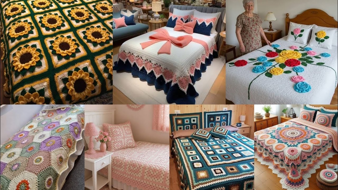 Crochet Bed Sheets Designs | Beautiful Handmade Crochet Bedding Ideas 🧶✨