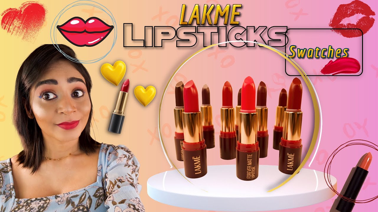 LAKME Forever Matte Lipsticks Swatches #lipstick #makeup #cosmetics #youtube