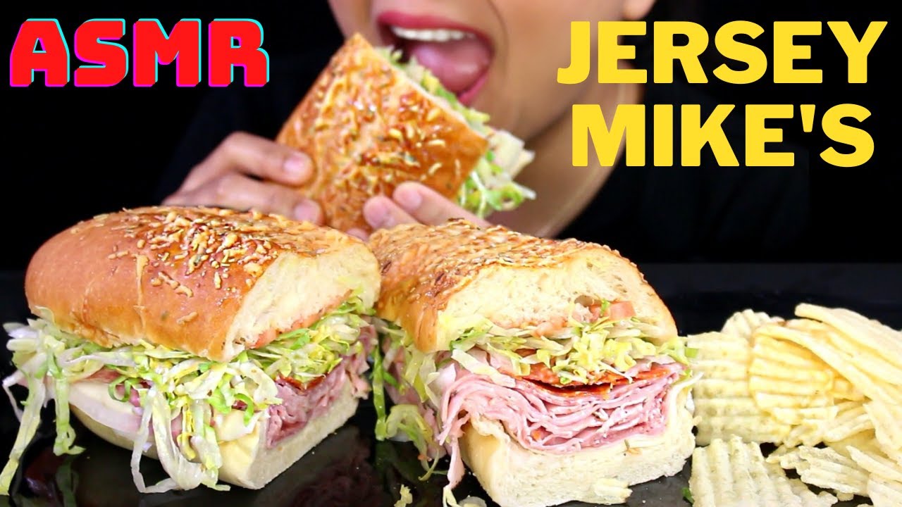 ASMR Jersey Mike's The Original Italian Sub Sandwich and CHIPS EATING SOUND MUKBANG