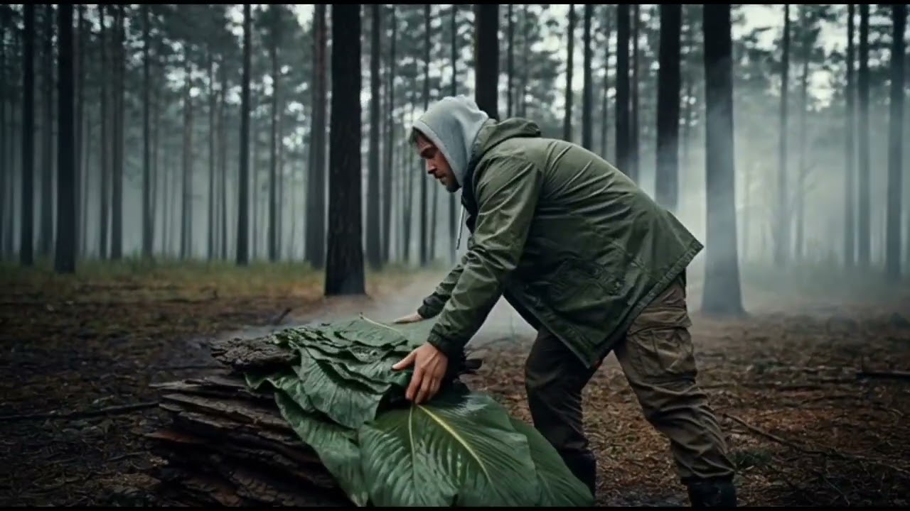 He Built a Secret Rain Shelter Alone… But What He Found Inside Shocked Him🌧️🌳🌿