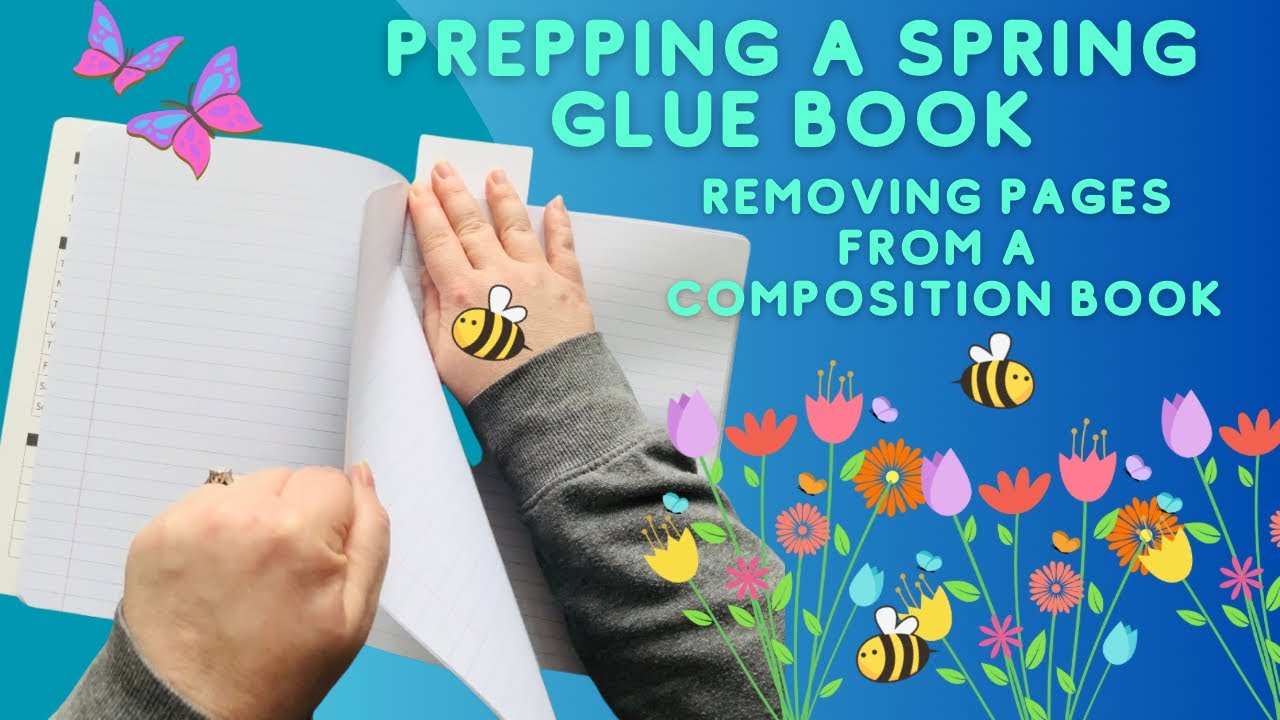 Craft W/ Me! Removing pages from my composition notebook📓 Birds & Blooms Spring Glue Book🌷🐥
