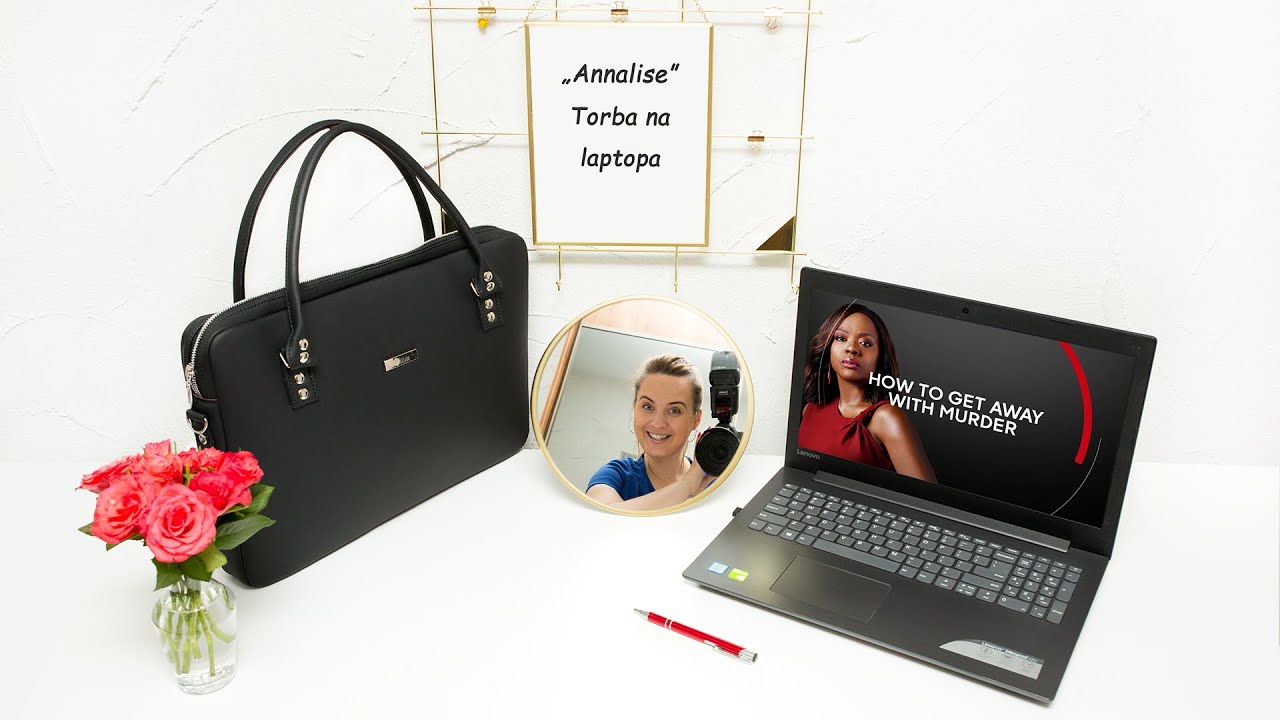 Torba na laptopa - Annalise. Jak uszyć okrągłe uchwyty? Torby inspirowane serialami #2
