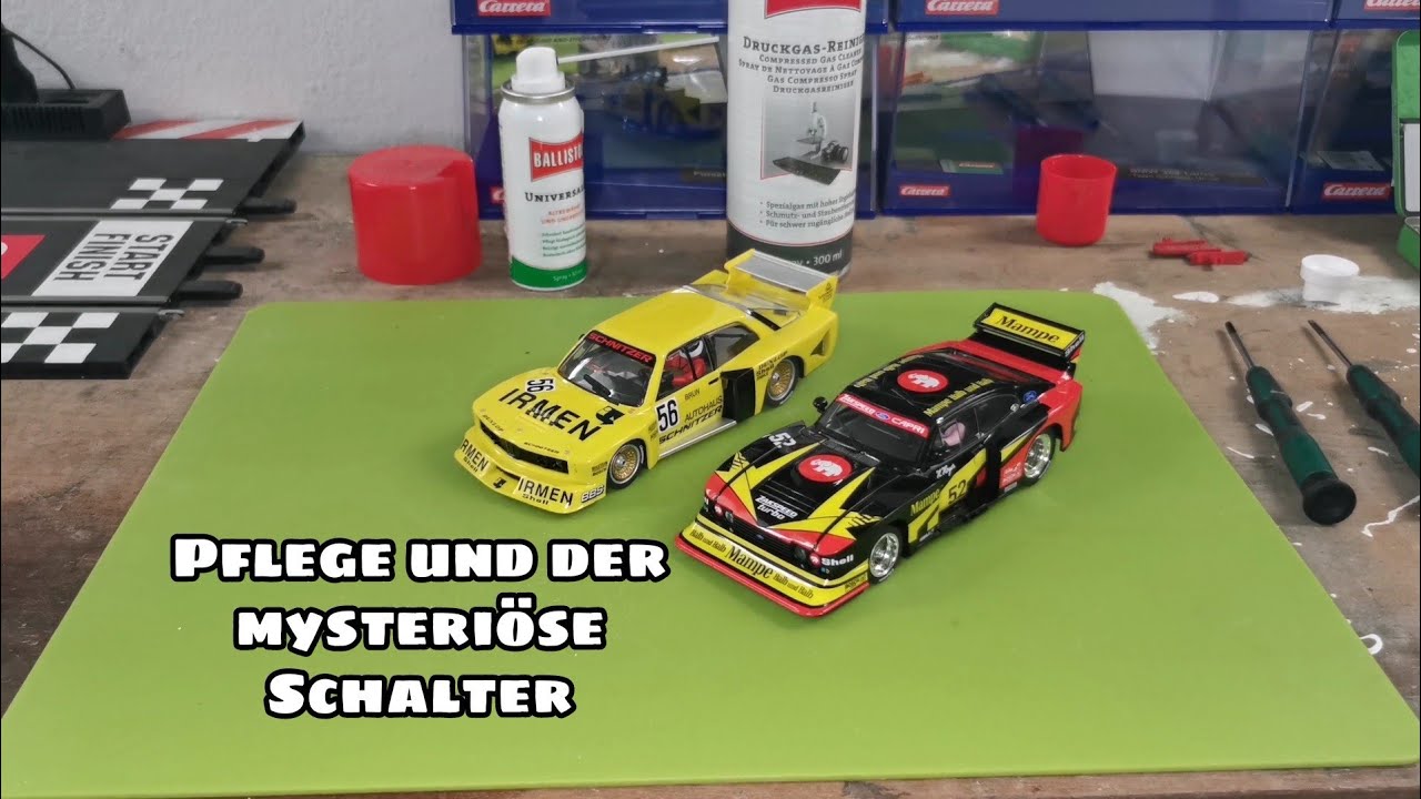 Carrera Digital 132 Fahrzeugpflege, ein bisschen Technik und der mysteriöse Schalter unterm Fahrzeug