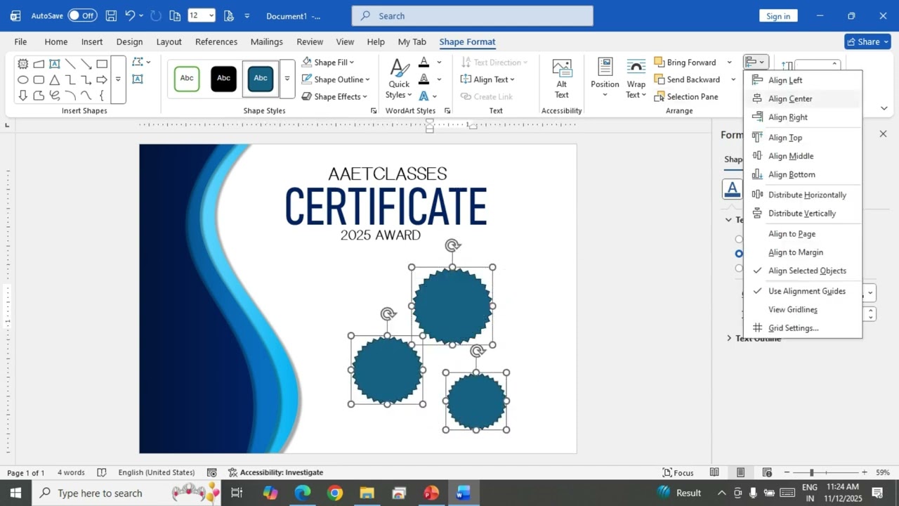 Certificate Design In MS-Word #mswordclasses #winwordclasses #computereducation