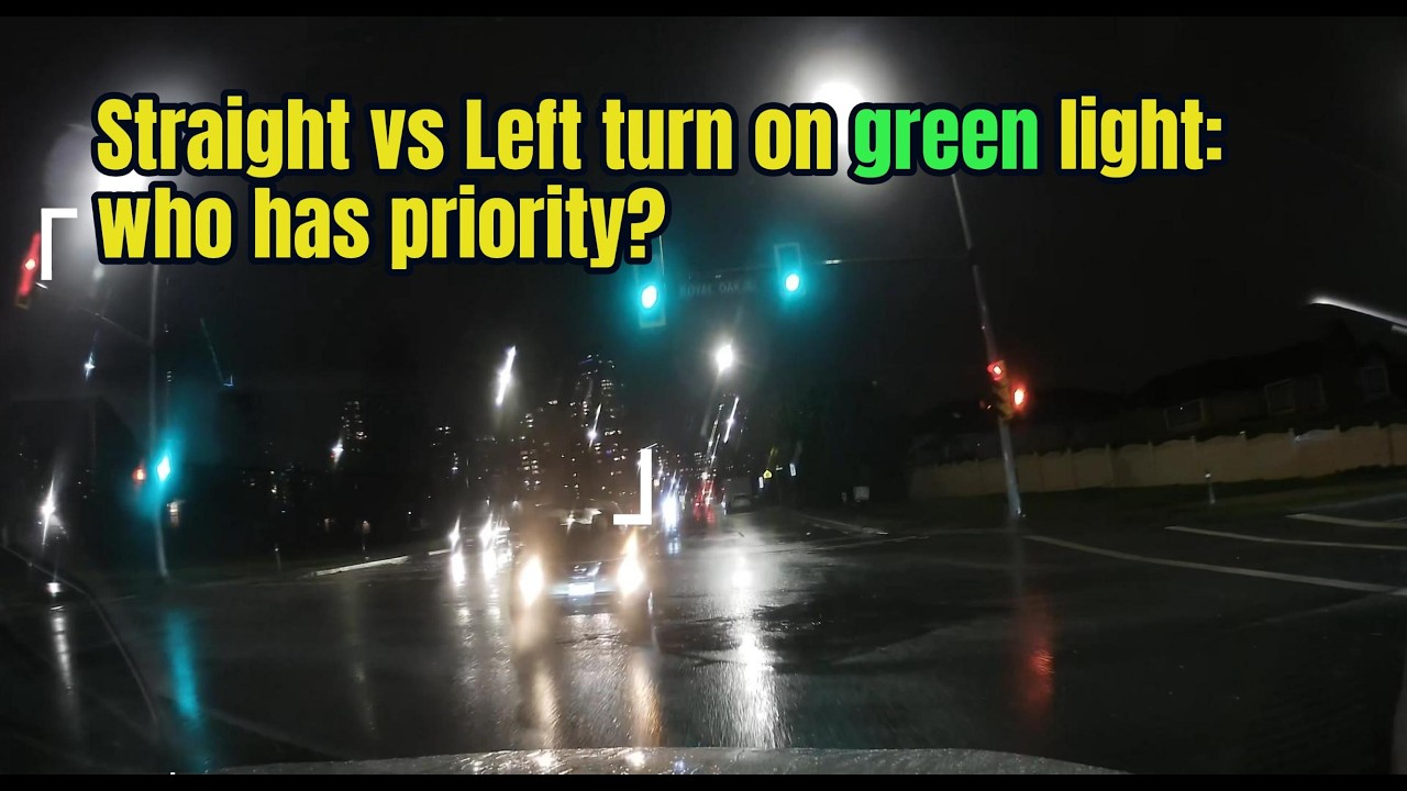Straight vs Left turn on green light: who has the priority?
