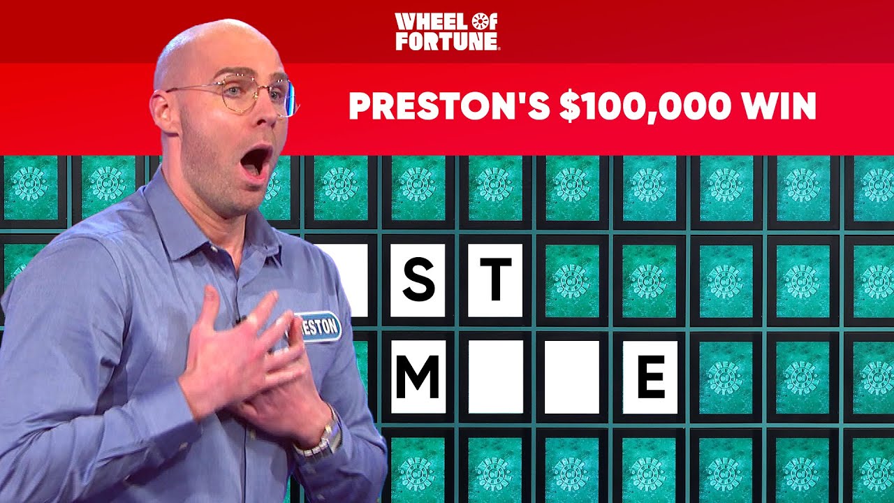 🎉 Preston Wins $100,000 🎉 | Wheel of Fortune