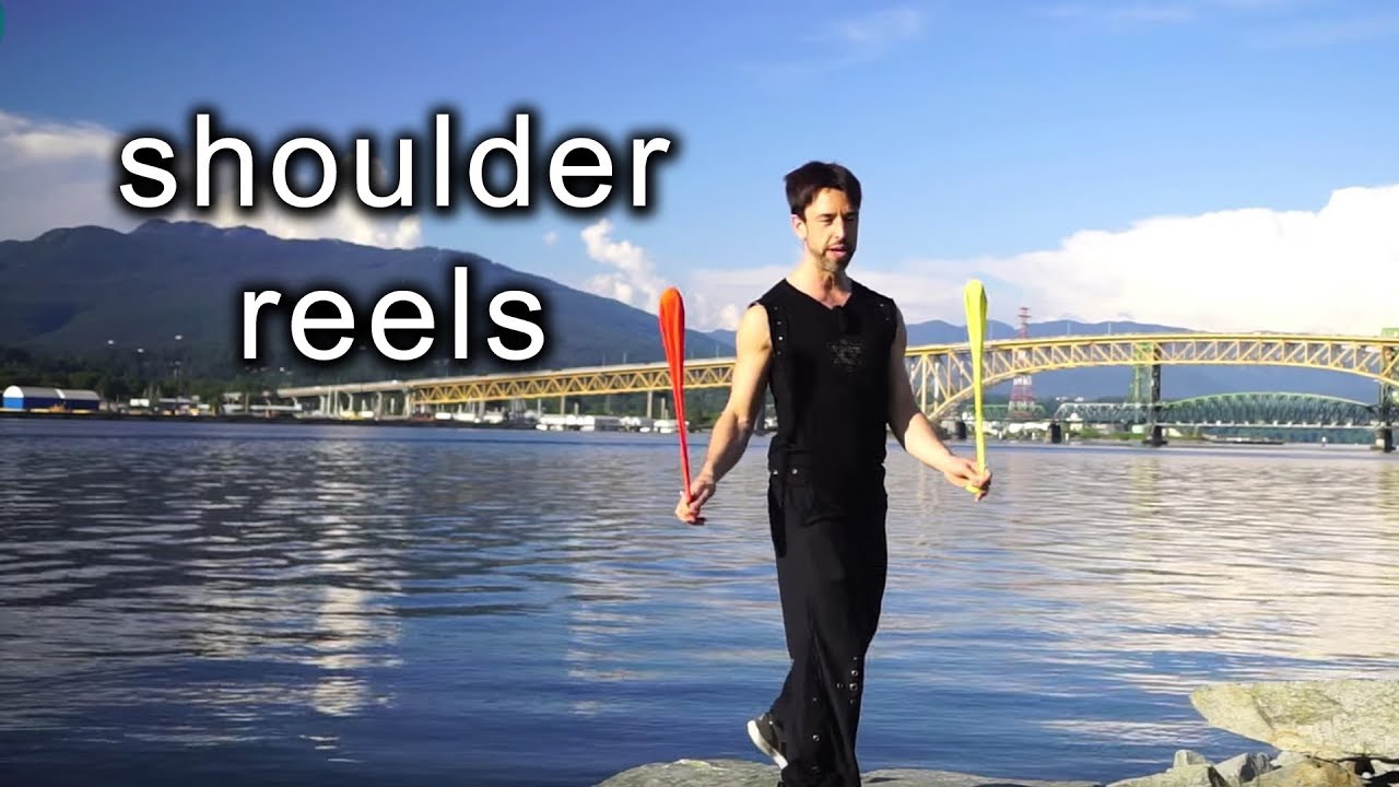 Same-time poi spinning turns from a different perspective (hip reels and shoulder reels)