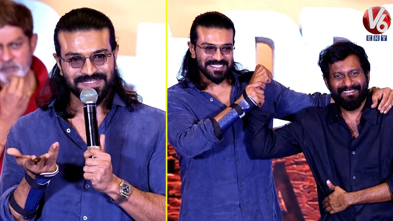 Mega Powerstar Ram Charan Speech | PEDDI Movie Thank You Meet | V6ENT