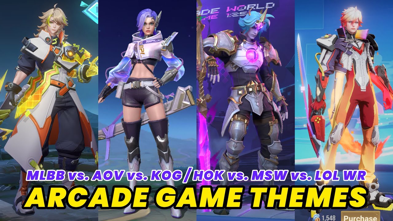 MLBB vs AOV vs HOK vs LOL WR vs MSW | TOP ARCADE SKINS 2025