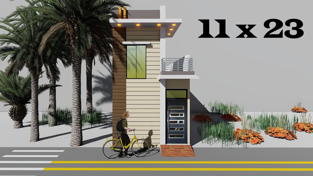 11 by 23 house plan , 11*23 elevation design , 11x23 ghar ka naksha