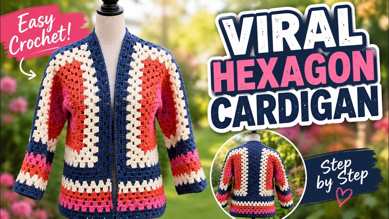 Wearable Crochet: Easy Hexagon Cardigan Tutorial for Absolute Beginners