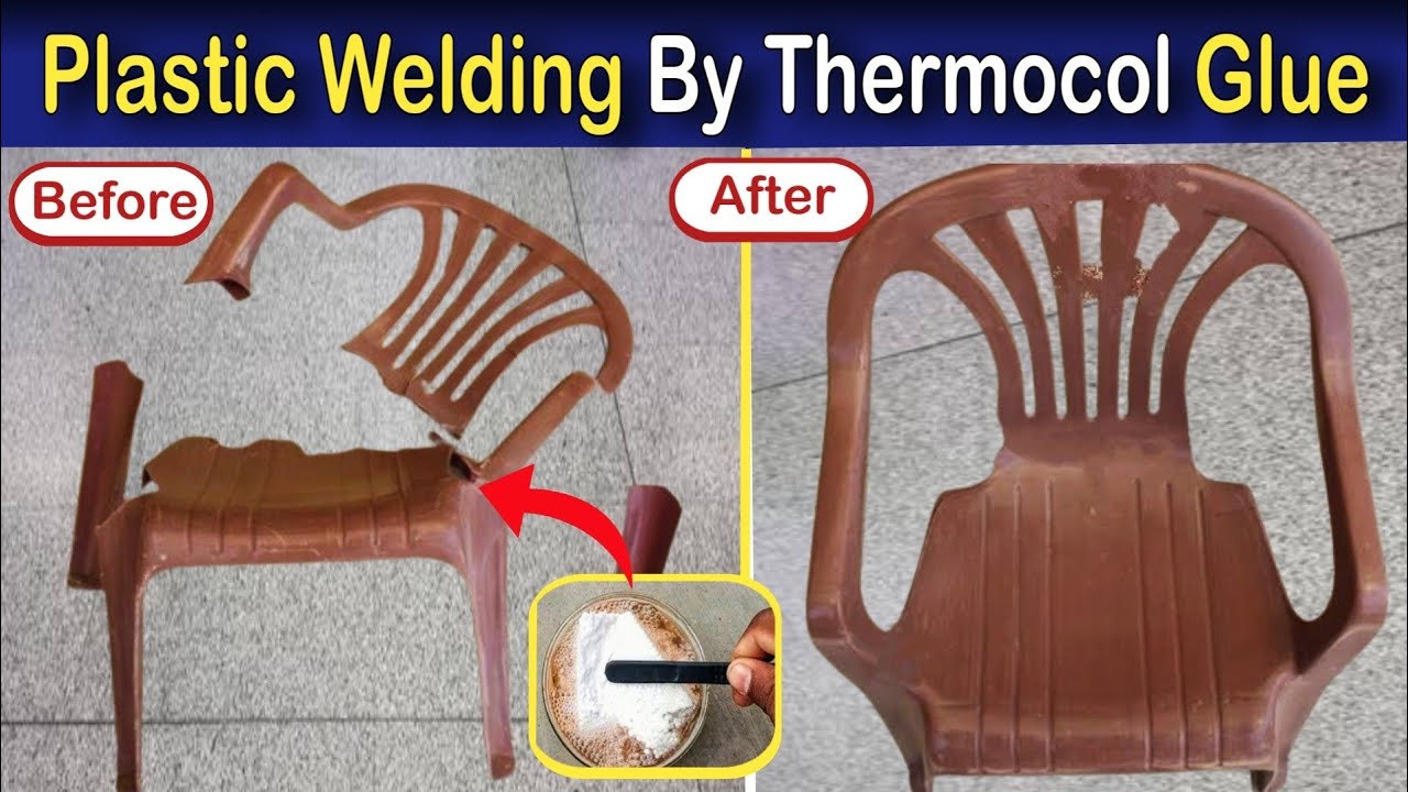 Plastic Broken Chair Repair | Thermocol Petroleum jelly Glue #plasticwelding #chair