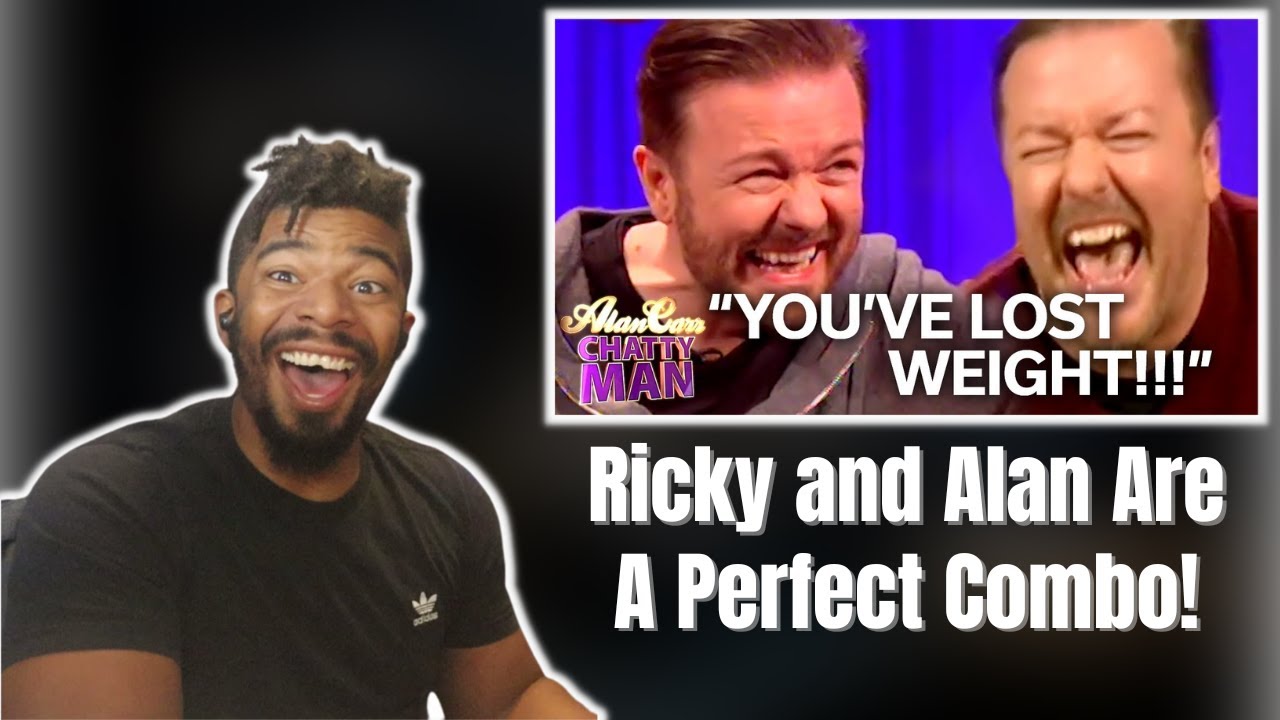 AMERICAN REACTS TO Best Of Ricky Gervais On Chatty Man| Roasting and Comedy | Alan Carr: Chatty Man