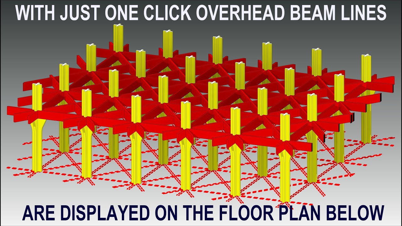 AUTOMATIC PROJECTION OF BEAM OVERHEAD LINES ON THE FLOOR PLAN WITH ONE-CLICK PARAMETER