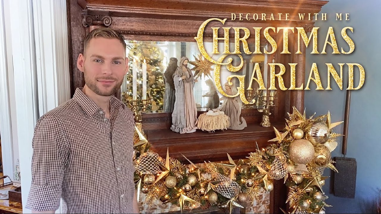 Christmas Decorate With Me 2022 - Christmas Fireplace Mantel Garland - Holiday Decorating Ideas
