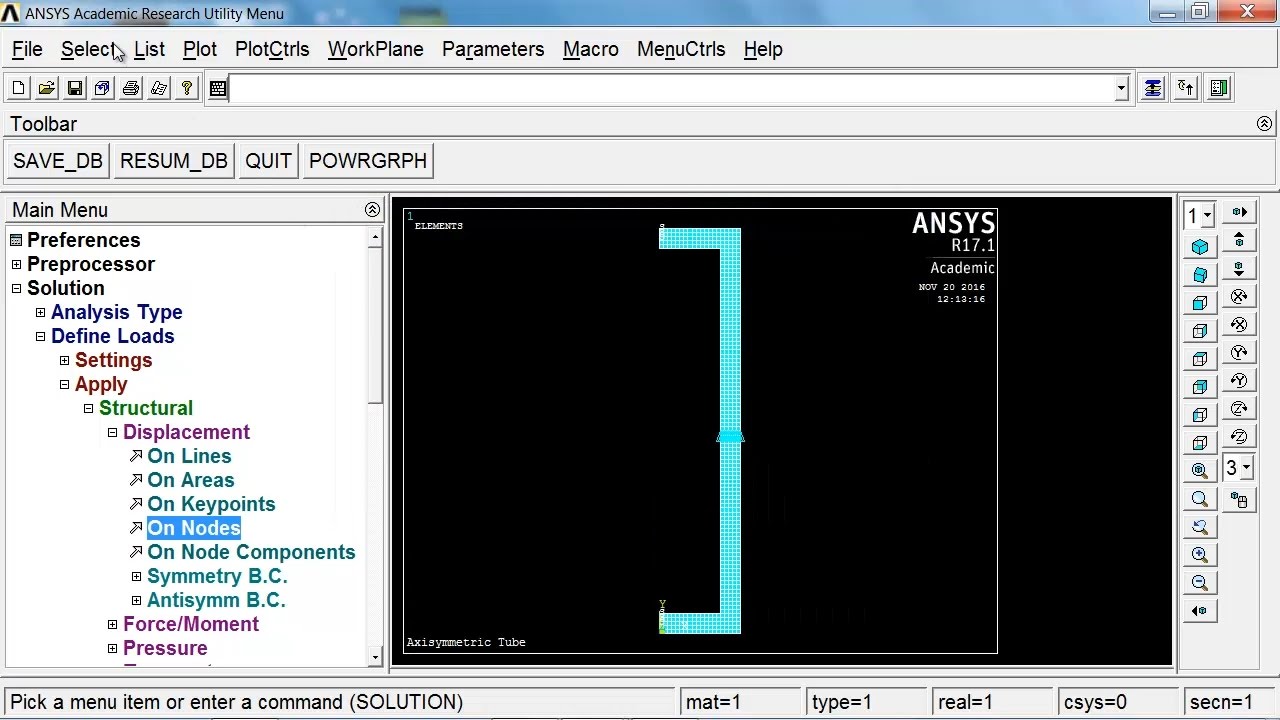 ANSYS ADPL 17 Tutorial - An Axisymmetric Tube