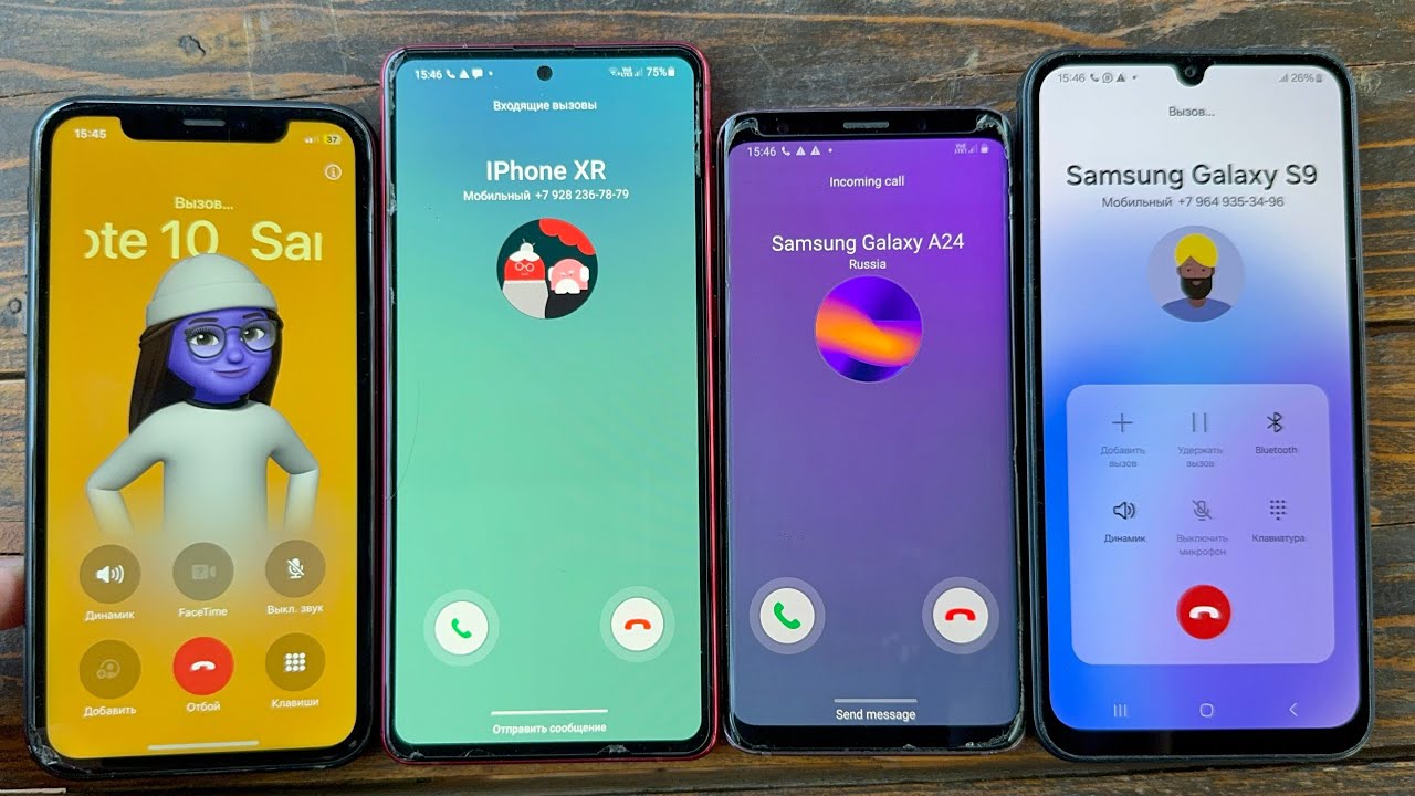 Incoming Call IPhone XR + Samsung Galaxy Note 10 + Samsung Galaxy S8 + Samsung Galaxy A24