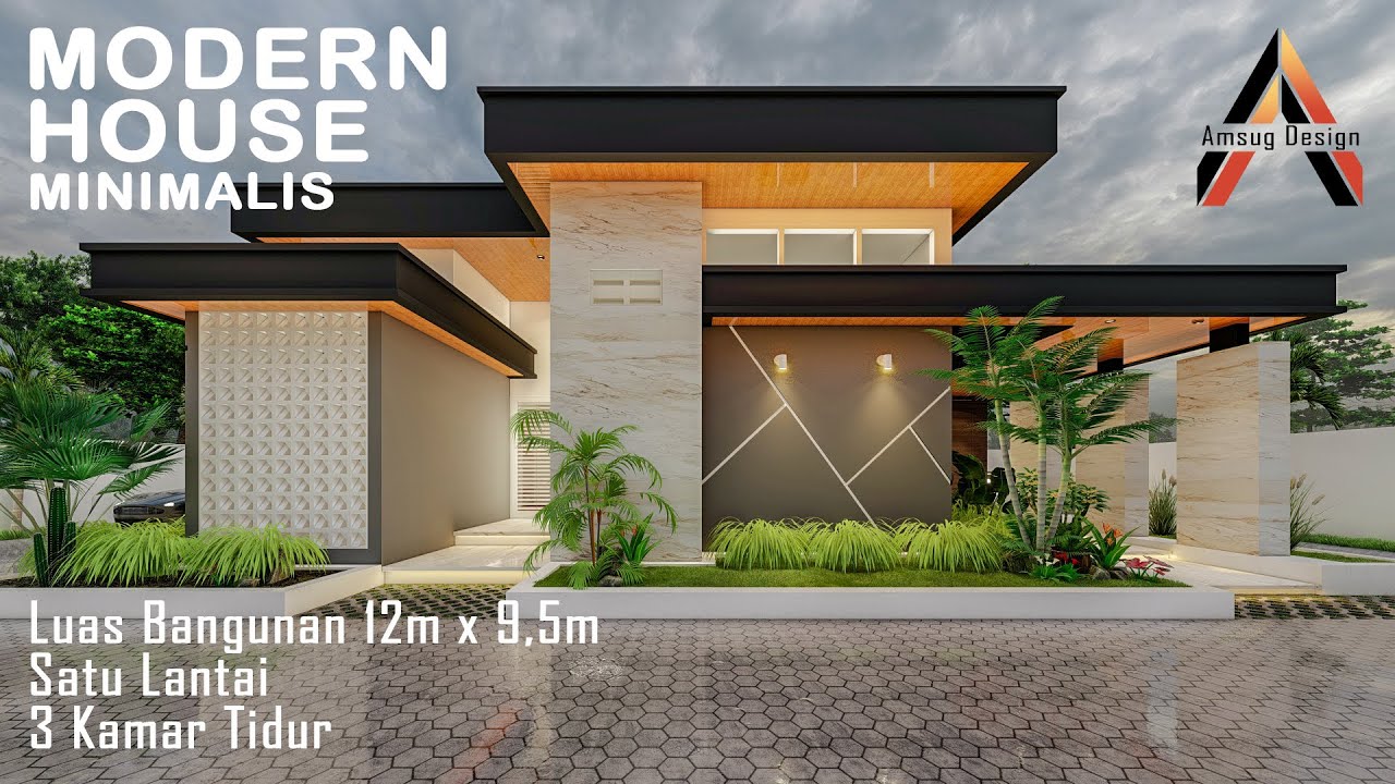 Rumah Tropis Modern Minimalis   ( 1 Lantai 3 Kamar Tidur)