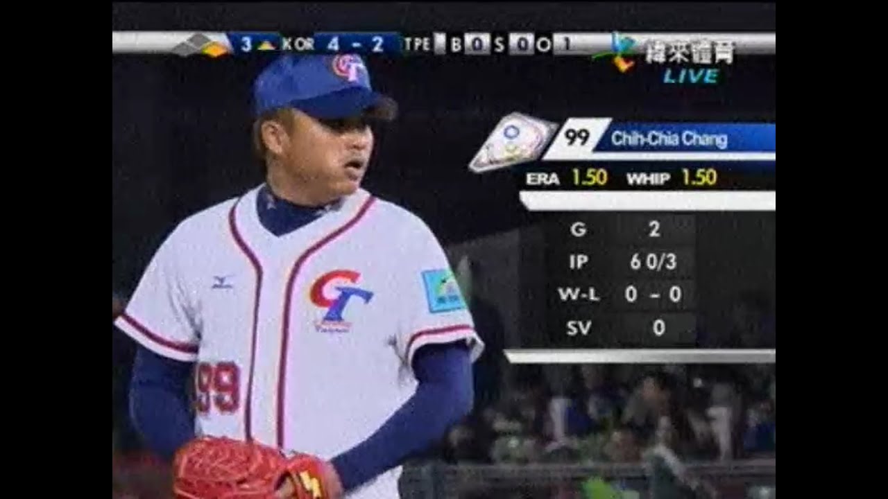 2008 八搶三 G7 中華 VS 韓國 (李振昌 VS 金廣鉉 ) (張誌家 後援6又2/3局 3K 無失分好投)