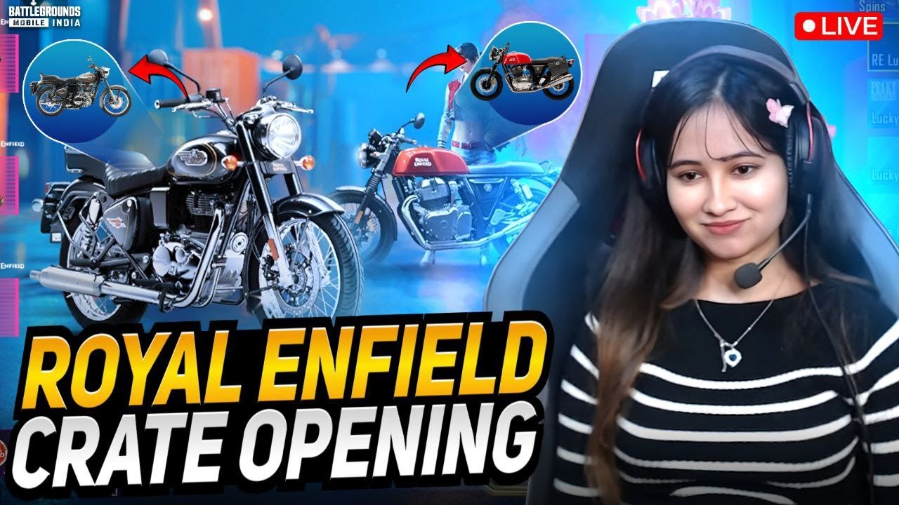 CRATE OPENING ROYAL ENFIELD😱CONQUEROR TOP 100 LIVE😍💥BGMI LIVE |#bgmilive #girlgamer #pubgmobile
