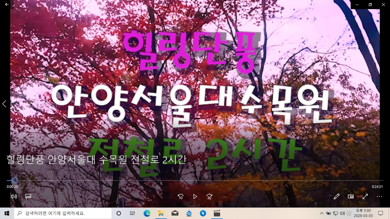 힐링단풍 안양 서울대 수목원이 전철로 2시간 거리에 있다..