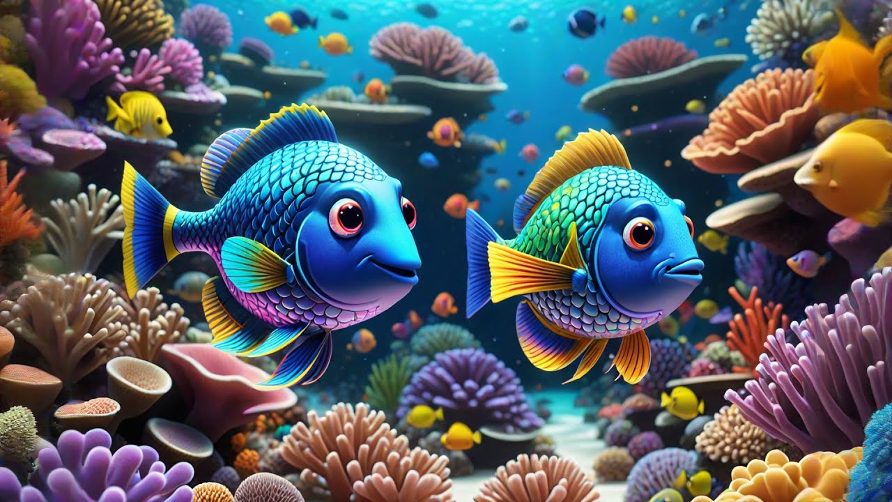 Five Rainbow Fish Swim and Spin | Underwater Song for Kids | Preschool Ocean & Movement Rhyme