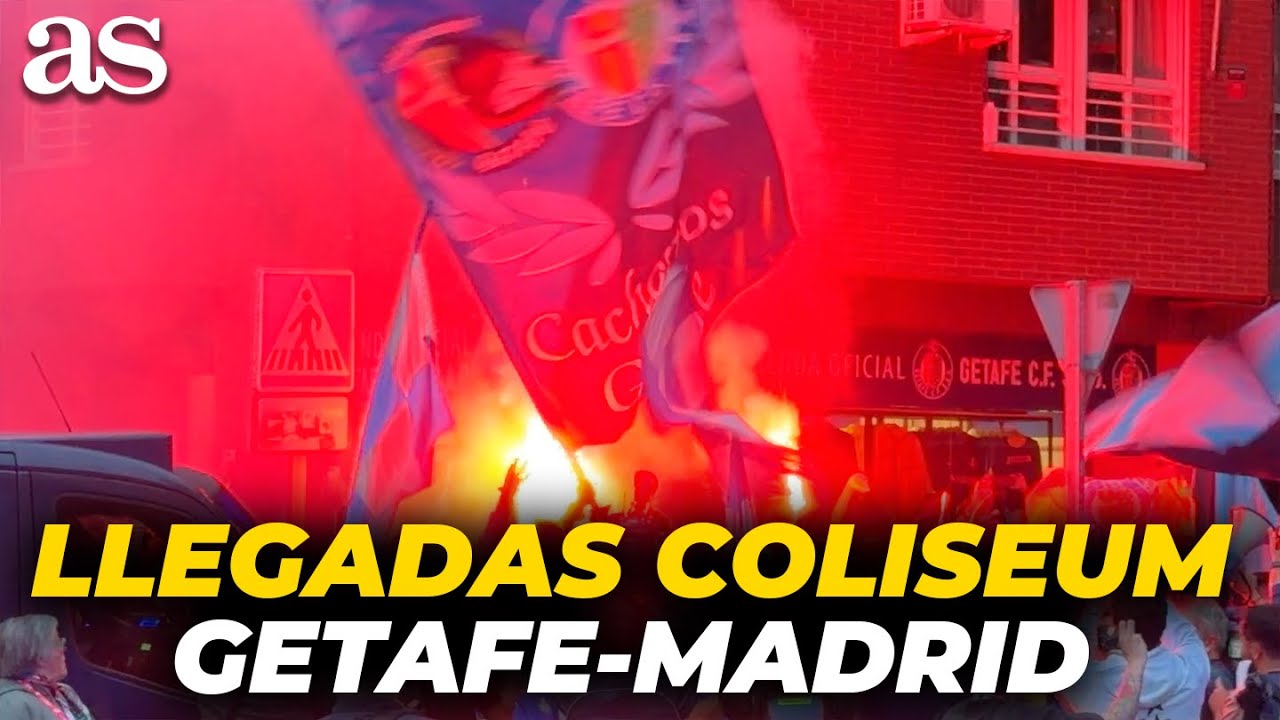LLEGADAS de GETAFE y REAL MADRID al COLISEUM para el partido de LALIGA | GETAFE - REAL MADRID