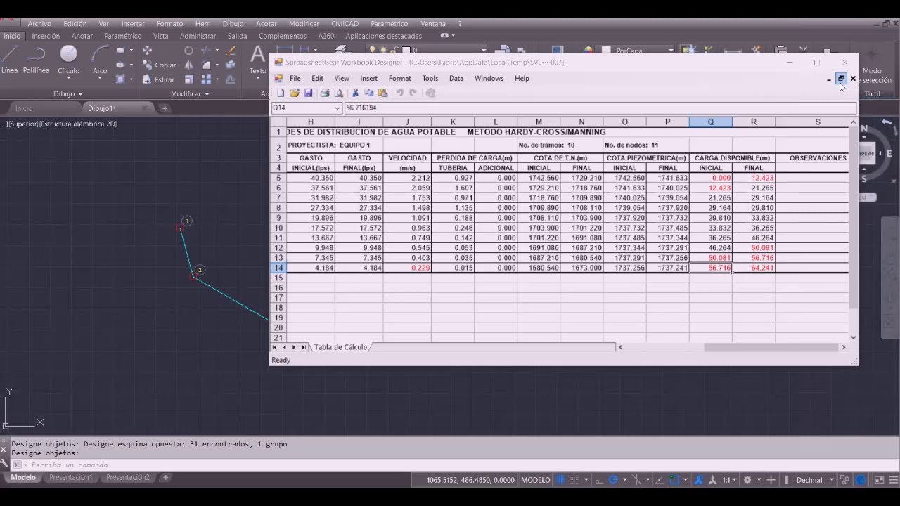 Línea de conducción en CivilCAD