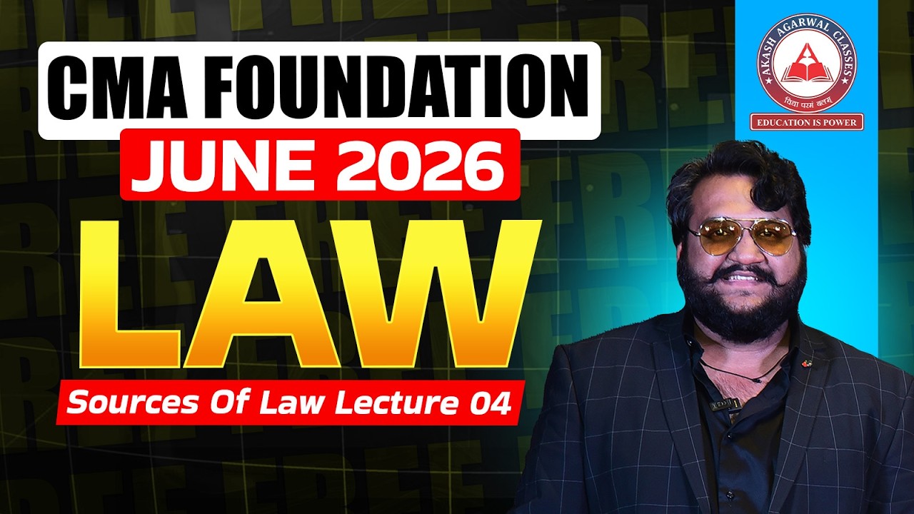 CMA Foundation Free Lectures | LAW Lec 4 | June 26 & Dec 26