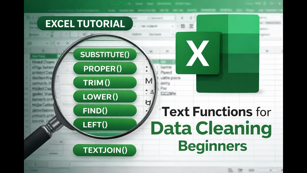 Data Cleaning in Excel Using Text Functions | Must-Know for Data Analytics
