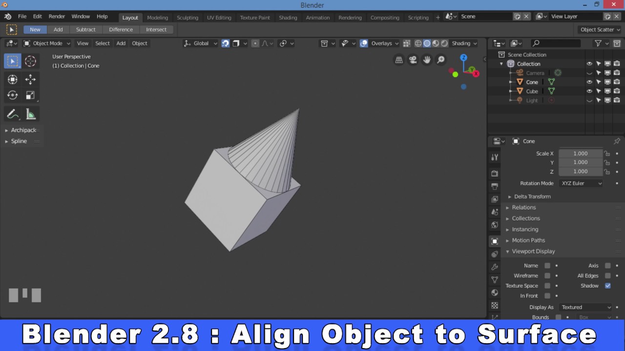 Blender 2.8 Object Align
