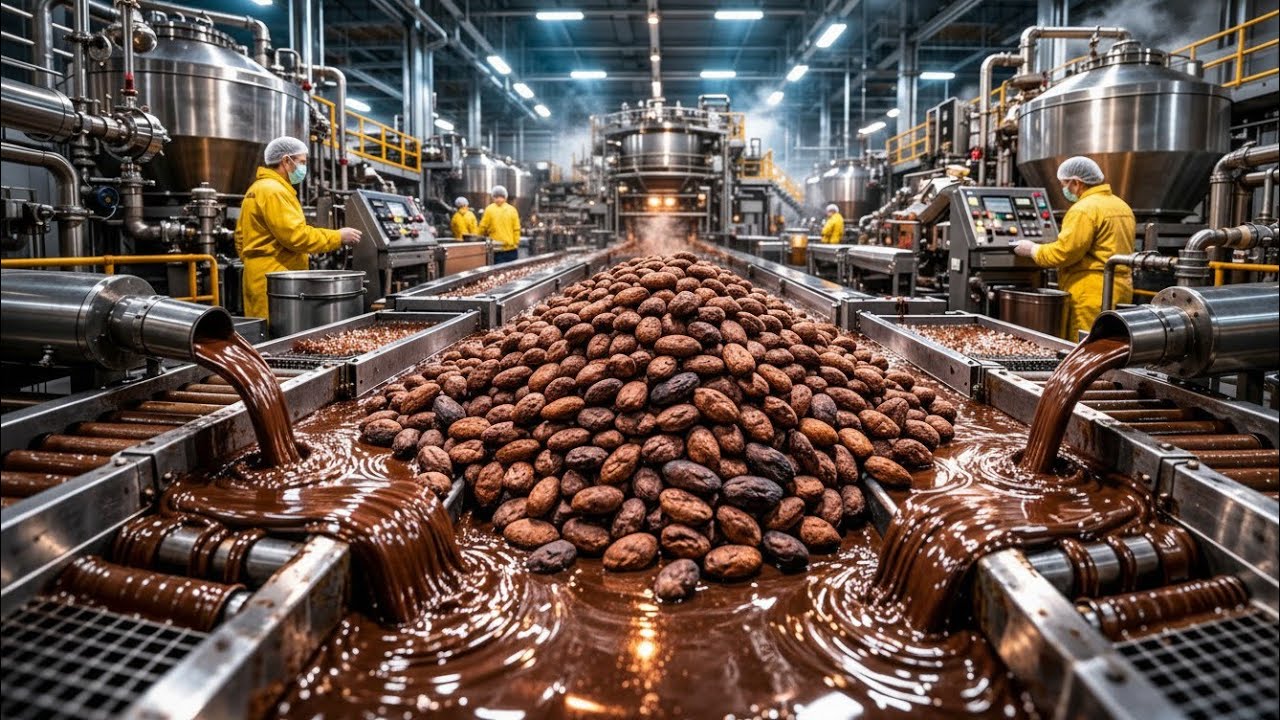 Inside Industrial Chocolate Manufacturing | From Cocoa Beans to Bars