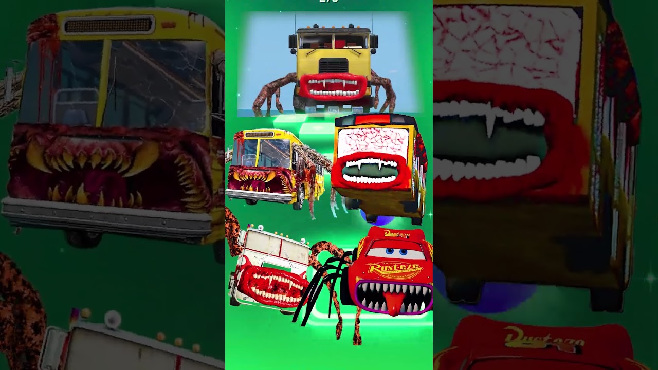 Bus Eater VS Truck Eater VS Mcqueen Eater  X  Coffin Dance Tiles hop #shorts