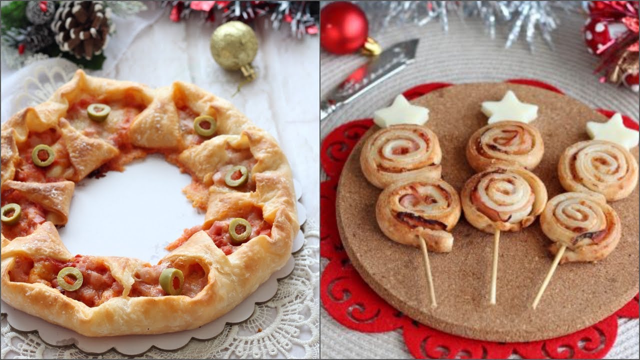 2 IDEE SALATE  con la pasta sfoglia: Girelle su stecco e Corona ripiena