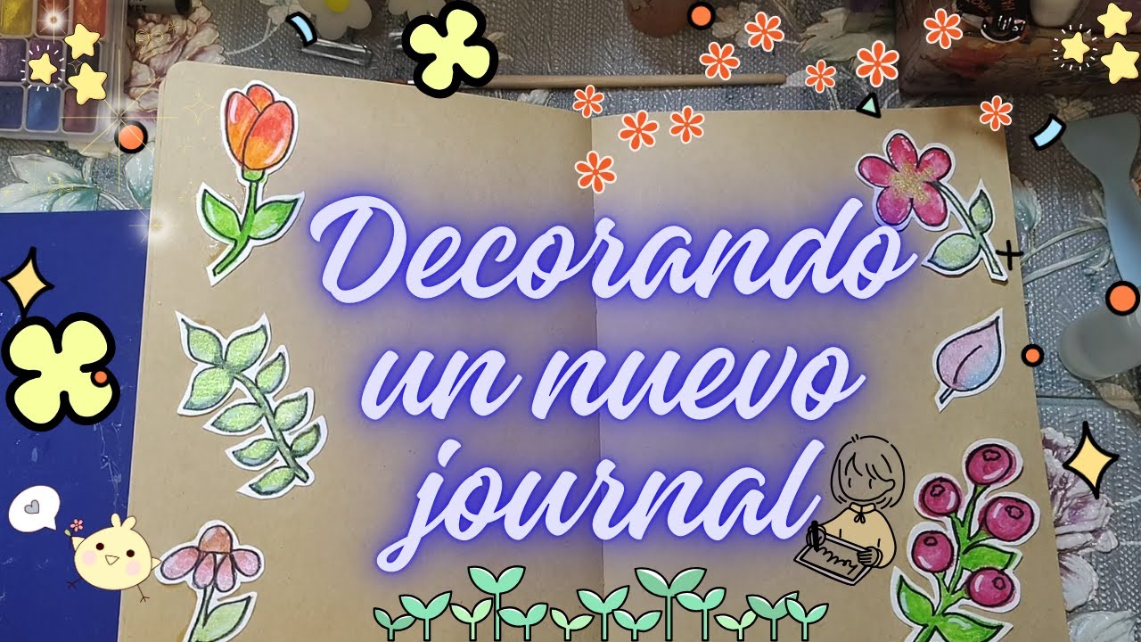 Cómo decorar un journal con dibujos✨🌸 #papeleriabonita 🌸✨ decorando sin #stickers 😮😍 CHARLA✨✨🌸