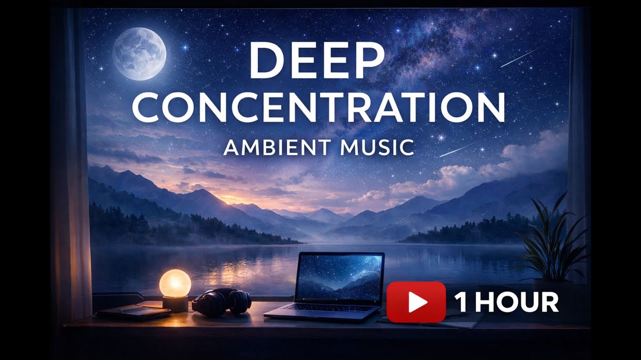 Deep Concentration Ambient Music  1 Hour Seamless