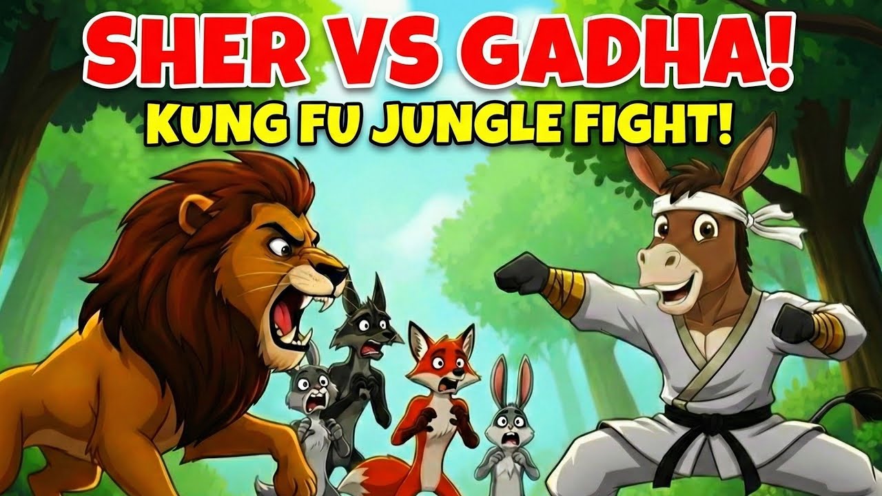 Kung Fu Donkey - The Jungle Hero | New Hindi Kahaniya | Animal Stories